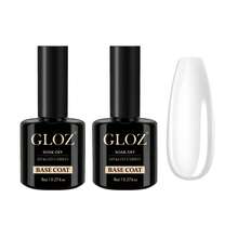 GLOZ Gel Base Coat For Gel Nail Polish Soak Off Upgraded Formula Long-Lasting DIY Home And Nail Salon