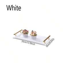 Acrylic Tray With Handle, Cake Plate, Dessert Plate, Afternoon Tea Cake Tray, Dessert Table Sushi Plate, Beauty Storage Tray, Suitable For Bathroom, Kitchen, Vanity, Bedside Table, Desk