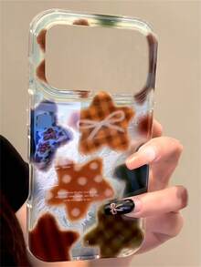 时尚秋冬星星图案激光软手机壳适用于 17ProMax 17 Air 16 17 Pro Max 15 Pro 14 13 12 Pro Max 11防震后盖 - 暈染星星 - 查看 3