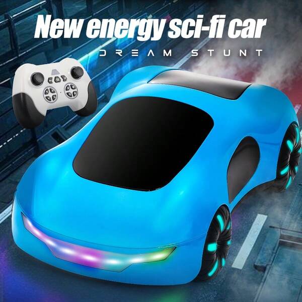 1pc 1:16 Remote Control 4WD Drift Car, Gesture Sensing, Dual Spray, Cool Lights, 1200mAh, Gift