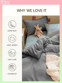 Parure de lit 3 pièces gris anthracite effet cristal - 1 housse de couette et 2 taies d'oreiller, douce et confortable, disponible en plusieurs coloris, idéale pour une chambre d'étudiant ou une chambre à coucher, pour une décoration intérieure simple et à la mode, lavable en machine, sans garnissage, housse de couette moelleuse et douce, tailles 1 place, 2 places, King et Queen