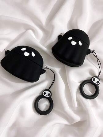 1pc Creative Little Ghost Pro 1/2/3/4 Earphone Protective Case, Cute Cartoon Soft Shockproof Pro 2nd Gen Wireless Bluetooth Earphone Case (Earphones Not Included)