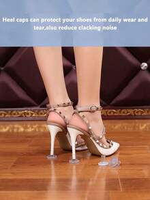 6/12/18pcs Transparent High Heel Protectors, Women's Anti-Slip Quiet Heel Covers, High Heel Protectors, Soft Heel Sleeves, Suitable For Walking On Uneven Grass Or Ground, 3 Sizes, Anti-Slip Heel Covers, Fit For Women's Wedding Shoes, Prevent Heels From Getting Caught In Grass.,Shoe,Spring Summer Picks,Brides Maid Gifts,Room,Bedroom Decor,Beach,Travel,For Men,For Women,Vacation,Cute Stuff - Multicolor - View 6
