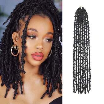 18inch 10Strands 50g Crochet Hair Extensions Butterfly Synthetic Locs Low Temperature Fiber For Women