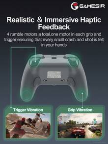 Tay cầm chơi game Gamesir G7 SE, tương thích với PC, được Microsoft ủy quyền, trang bị cần điều khiển cảm ứng Hall, phù hợp với dòng máy Series X/S và One X/S, hỗ trợ Steam, hệ điều hành Windows 10 và 11. Được trang bị cò analog, chức năng rung, các nút phía sau có thể tùy chỉnh qua phần mềm, động cơ rung, giao diện âm thanh 3.5mm, chất liệu ABS, có các màu xám, trắng và cam. - G7 ĐẠI HỌC - Xem 9