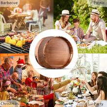 Food Tray,Large Ottoman Tray Round, 20" Extra Large Wooden Serving Tray With Handles, Acacia Wood Decorative Tray Wooden Trays For Living Room Ottoman, Food Serving, Breakfast, Dinner, Appetizers - 20英寸 - 查看 7