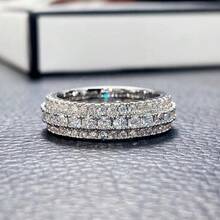1PC High-Grade Women's Fashion Wedding Band Engagement Zirconia Ring Party Birthday Anniversary Christmas Gifts For Women Girlfriend Fine Jewelry Size 5-11# - 銀色 - 查看 12