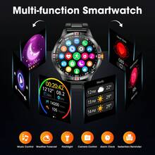 Montre connectée pour hommes avec appel Bluetooth/Éclairage LED, écran large ultra-clair de 1,46 pouces, plus de 100 modes multisports, suivi du sommeil et du podomètre. Montre connectée pour hommes avec réveil, calendrier, minuterie. Style extérieur avec batterie 1000 mAh longue durée pour iPhone et Android - Noir - Voir 5