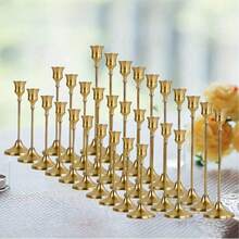 3 件/套铁制锥形烛台，装饰烛台 - 适用于婚礼、餐厅、派对的烛台 - 古董黄铜，壁炉装饰烛台桌装饰柱状烛台，适用于婚礼、家居装饰、节日派对装饰、节日装饰家居