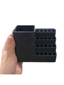 25/50孔多功能工具收纳架，带钻头架 - 塑料壁挂式工具收纳，适用于1/4英寸六角钻头，设计紧凑轻便，彩色隔层（蓝、黄、红），适用于家庭和工作室收纳，工具架，结构坚固，优质塑料，是专业技工和DIY爱好者的必备之选。 - 彩色 - 查看 13