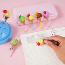 1/48 pulgada Nueva serie de helados de colores Borrador de piruleta Juguete de borrador creativo de dibujos animados lindos para aliviar el estrés de los estudiantes desmontable
