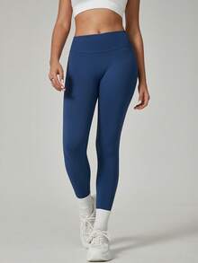 Set de 3 piezas de leggings de cintura alta sin costuras con control de abdomen, hechos de tela elástica y transpirable. Adecuados para entrenamientos en el gimnasio y uso diario, con efecto de cintura ceñida y levantamiento de glúteos.