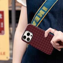 Una funda elegante para teléfono no incluye un cordón ni un soporte. FUNDA POLKA, Resistente, Brillante, Borgoña, Marrón. Compatible con 17 16 15 14 13 12 Plus Pro y S25 S24 S23 S22 Ultra. - Color mixto 1 - Ver 8