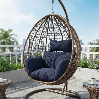 Schaukelstuhlkissen, weiches Terrassen-Hängesesselkissen mit Kissen für den Innen- und Außenbereich, Ei-Hängekorb, Stuhl, nur Sitzkissen, Eierstuhlkissen