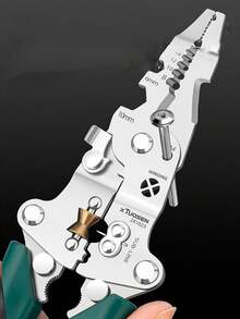 1pc Foldable Wire Stripper/Cutter Pliers, Multi-Functional Folding Wire Stripper, Electrician Specialized Tool, Industrial Grade Multi-Purpose Wire Stripping Pliers With Screw Driver, Winding Pulley Design