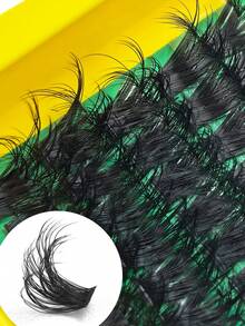 300片DIY浓密柔软单簇假睫毛，自然妆效，60D/80D/100D蓬松单根睫毛，10-16mm混合装，带镊子，适合角色扮演及各种场合，方便携带 - D - 查看 7