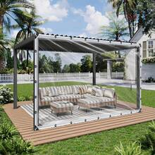 Clear Tarps Heavy Duty Water Resistant,14Mil Thickened Transparent Tear Resistant PVC Vinyl Tarpaulin Enclosurewith Grommets And Reinforced Edges For Patio,Porch And Outdoor - 透明 - 查看 18