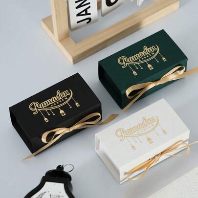 10/20 Pcs Eid Mubarak Mubarak Kareem Gift Packaging, Biscuit And Candy Packaging; Biscuit And Candy Packaging; ; Candy Gift Box, Rectangular; Candy Box Muslim Islamic Holiday Decoration