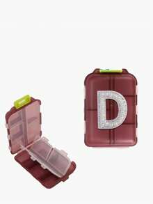 1pc New Pearl Letter A-Z 10 Grids Pill Box Organizer - Portable Folding Medicine Box, Daily Medication Planner And Capsule Dispenser, Suitable For Travel, Vitamins, Supplements, Weekly Travel Pill Box, Travel Pill Organizer - Multicolor - View 52