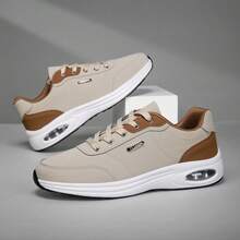 1双男士运动鞋，透气男士休闲鞋，比赛鞋，时尚休闲鞋，男士跑步鞋 - 米色 - 查看 4