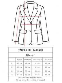 kliou Fashion Blazer feminino Estruturado com 2 botão Simples elegante  Casual Bolso falso Sem forro - Caqui - Visão 3