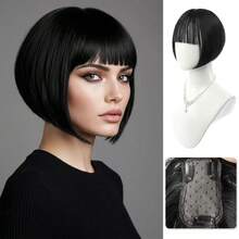 10 Inch Synthetic False Bangs Clip-In Bangs Extension Natural Neat Fake Fringe Topper Hairpiece Invisible Clourse Hairpieces - Multicolor - View 2