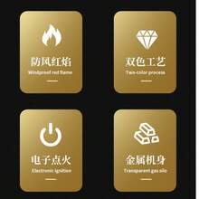Encendedor de gas creativo de carga directa, encendedor a prueba de viento con doble baño de oro, oferta especial. - Plateado - Ver 8