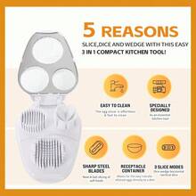 三合一鸡蛋切片机，适用于煮鸡蛋，3 种切片模式，不锈钢重型鸡蛋切割器厨房工具，适合草莓、苹果、香蕉、樱桃、番茄、蘑菇 - 彩色 - 查看 7