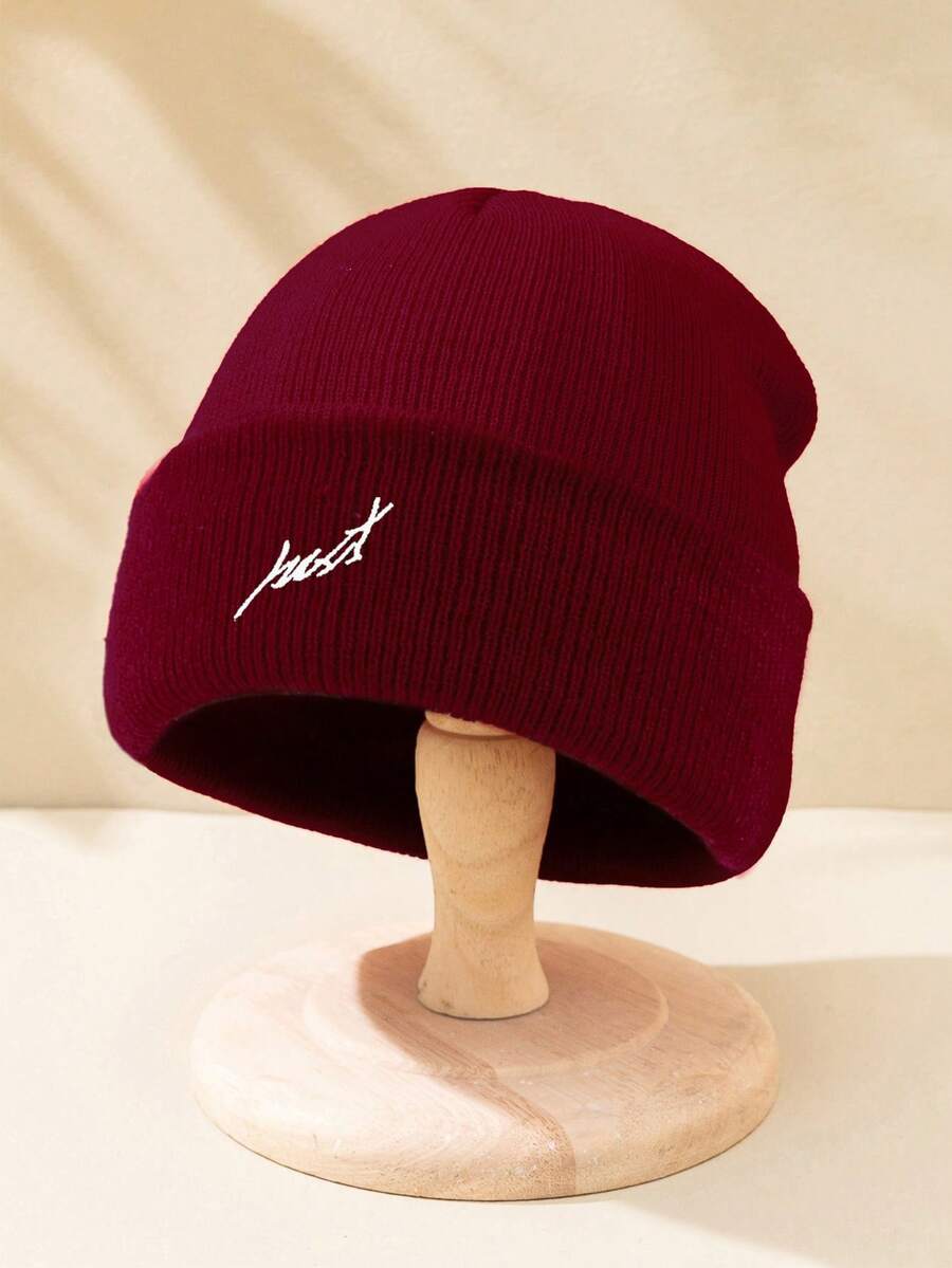 1 chiếc mũ len kiểu Y2K unisex, mũ len giữ ấm ngoài trời, mũ beanie mùa đông ấm áp đa năng phù hợp cho đi làm hàng ngày, trang phục mùa đông, mùa hè, bãi biển, kỳ nghỉ, lễ hội, du lịch. - Màu Đỏ Sâu - Xem 1
