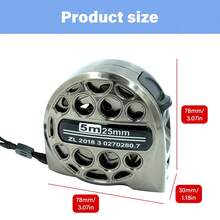 3米×16毫米/5米×19毫米/5米×25毫米不锈钢伸缩卷尺，双面刻度，防水便携式伸缩尺，适用于家庭、农业、工业、木工等场合。 - 銀色 - 查看 10