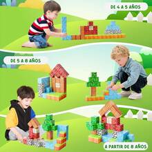 WEISPO Bloques Magneticos para Niños,Bloques Magnéticos Juguetes Construccion,Juguete Creativo de construcción apilable,Juguete Educativo Adecuado para niños y niñas Mayores de 3 años (Estilo A) - Estilo B - Ver 5