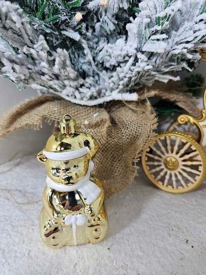 Set de 6 piezas de adornos navideños dorados