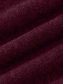Áo cardigan len nữ cổ tròn tay dài phong cách Y2K màu đỏ rượu vang, áo len rộng thoải mái kiểu lười, thanh lịch tối giản mặc hàng ngày - Màu Đỏ Sâu - Xem 7