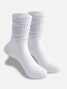 6 Pairs Solid Color High Elasticity Calf Socks, Sports Socks For Men And Women, Black And White Athletic Training Ankle Socks