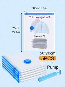 20pcs/1pc Vacuum-Sealed Bags, Travel Accessories, Vacuum Bags, Travel Essentials, Vacuum Storage Bags, Travel Essentials, Storage Bags, Cruise Essentials, Organization And Storage, Bedroom