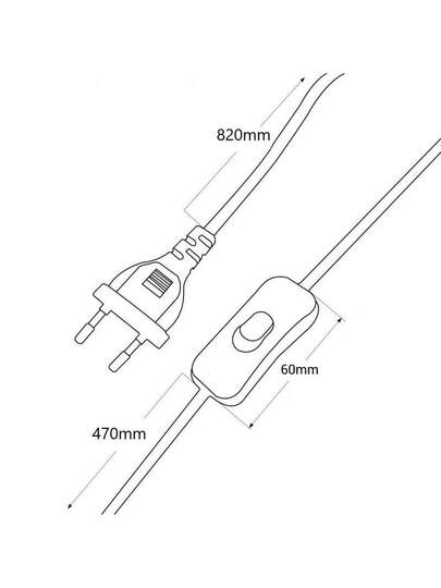 Alpinaluz Power Cable Switch, European Plug 130cm, 220V, White, Plugs, Sources Lamp Holders. view 3