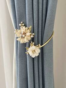 1 pieza Flor y sujetador de cortina decorado con rhinestones