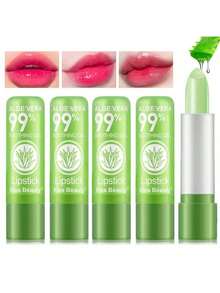 1/5PCS Aloe Vera Lipstick, Long Lasting Nutritious Lip Balm Lips Moisturizer Magic Temperature Color Change Lip Gloss - 彩色 - 查看 7