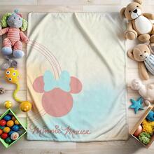 1pc D-Isney Minnie Mouse Cartoon Blanket,Cute Cartoon Blanket,Cartoon Blanket Fluffy,Camping Blanket,Christmas Present Modern Fashion Gift Suitable For Home Bedroom Bed Sofa Office Lunch Break Cover Picnic Blanket - Multicolor - View 1