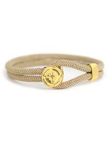 Minimalist Handmade 4mm Rope Bracelet Gold Color Compass Personalized Bracelet For Male Cool Jewelry