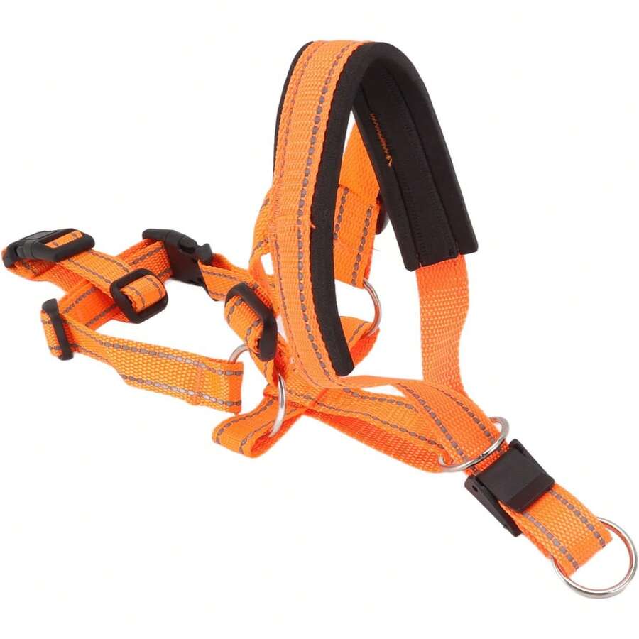 CHICIRIS Collar de Cabeza de Perro Transpirable, sin Tirar, Correa, Bozal de Boca, Arnés con Correa Ajustable para Perros Pequeños, Medianos y Grandes (L) - Rojo - Ver 1