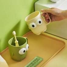 新款卡通儿童牙刷杯洗漱杯高品质家用男童女童宝宝漱口杯儿童漱口杯学生漱口杯可爱大眼漱口杯卫浴挂件