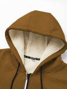 男士连帽羊羔绒卫衣，加厚保暖，运动休闲户外服，男士圣诞礼物，冬季