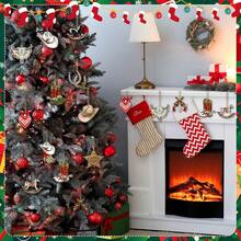 12pcs/24pcs/36pcs Western Christmas Decorations, Cowboy Themed Christmas Tree Ornaments Including Cowboy Hats, Boots, Sheriff Badges, Christmas Lights, And Wooden Horse & Cow Hanging Decorations For Decorating Christmas Trees, Home Wreaths, And Indoor Parties, Suitable For Home Decor, Themed Parties, Office Settings, Or Hanging On Plants - Multicolor - View 7