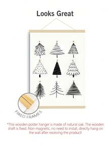 1pc Unique Festive Black And White Cartoon Christmas Trees Canvas Print For Modern Apartment Or Retro Office Wall Art Decoration - Perfect Holiday Christmas Gift, Unframed Christmas Decoration XMAS Decor Christmas Tree Gift Decor Thanksgiving Wedding Home Decor Home Decor Fall Decor Autumn Decor Birthday Decorations For Gifts Party Supplies Indoor Holiday Festival Decor Halloween Decor Wall Decor Halloween Ornaments