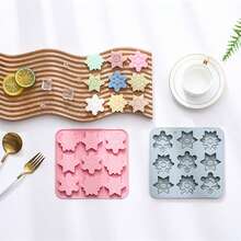 Christmas Silicone Molds  Soft Snowflake Molds For Cake Ice Cube Candy Jelly Chocolate Soap Cement And More - 淺藍色 - 查看 1