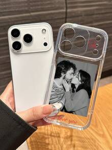 Capa de celular personalizada, proteção total contra quedas, com fotos em alta definição de casamento, casal, família, animais de estimação, férias e amigos. Compatível com iPhone 17/17PM/17PRO/AIR/16PM/16/15/14/13/12/11 e S25/S24/S23/S22/S21/A55/A53/A52/A15/A13/A12 e outros modelos. - Claro - Ver 7