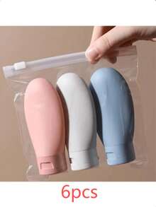 6pcs 60ml Refillable Portable Bottles Travel Set, Independent Bottle Containers For Toiletries, Soap Dispenser Set (With Label Stickers) - Multicolor - View 14