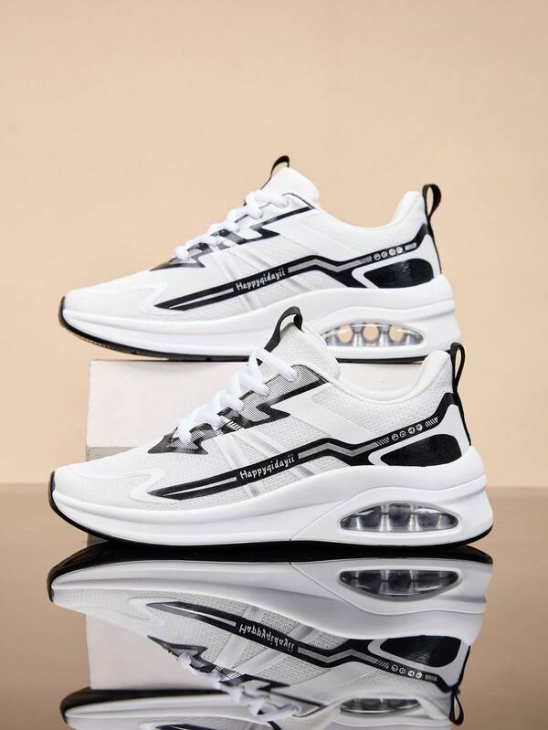 Zapatillas deportivas minimalistas, ligeras y versátiles de mujer con estilo coreano casual, con cojín de aire, malla transpirable y cómoda, con cordones