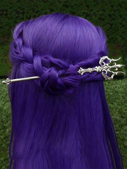 Horquilla de metal vintage con forma de tridente, accesorio para el cabello estilo hanfu chino, accesorio de joyería con apariencia de arma vikinga, regalo del Día de San Valentín, tocado